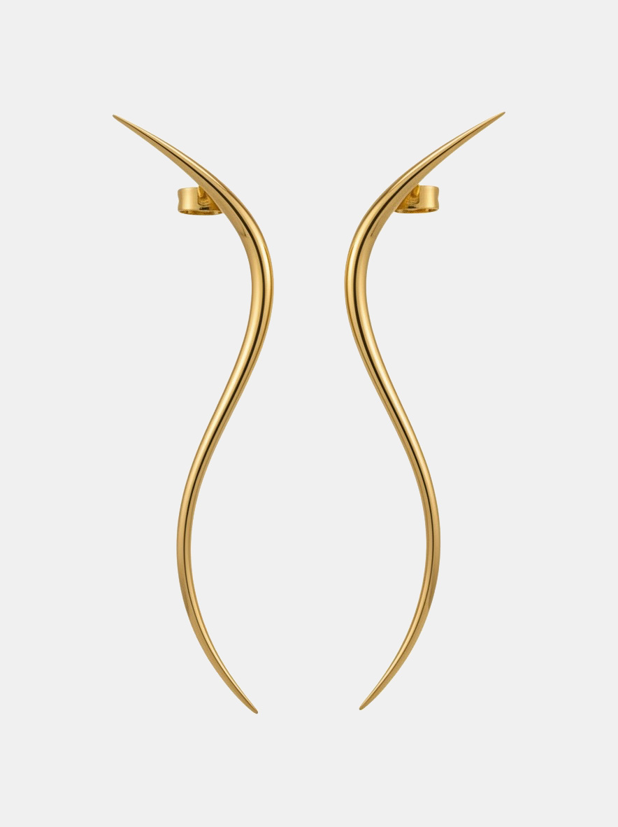 Kolczyki srebrne, złocone - Trig