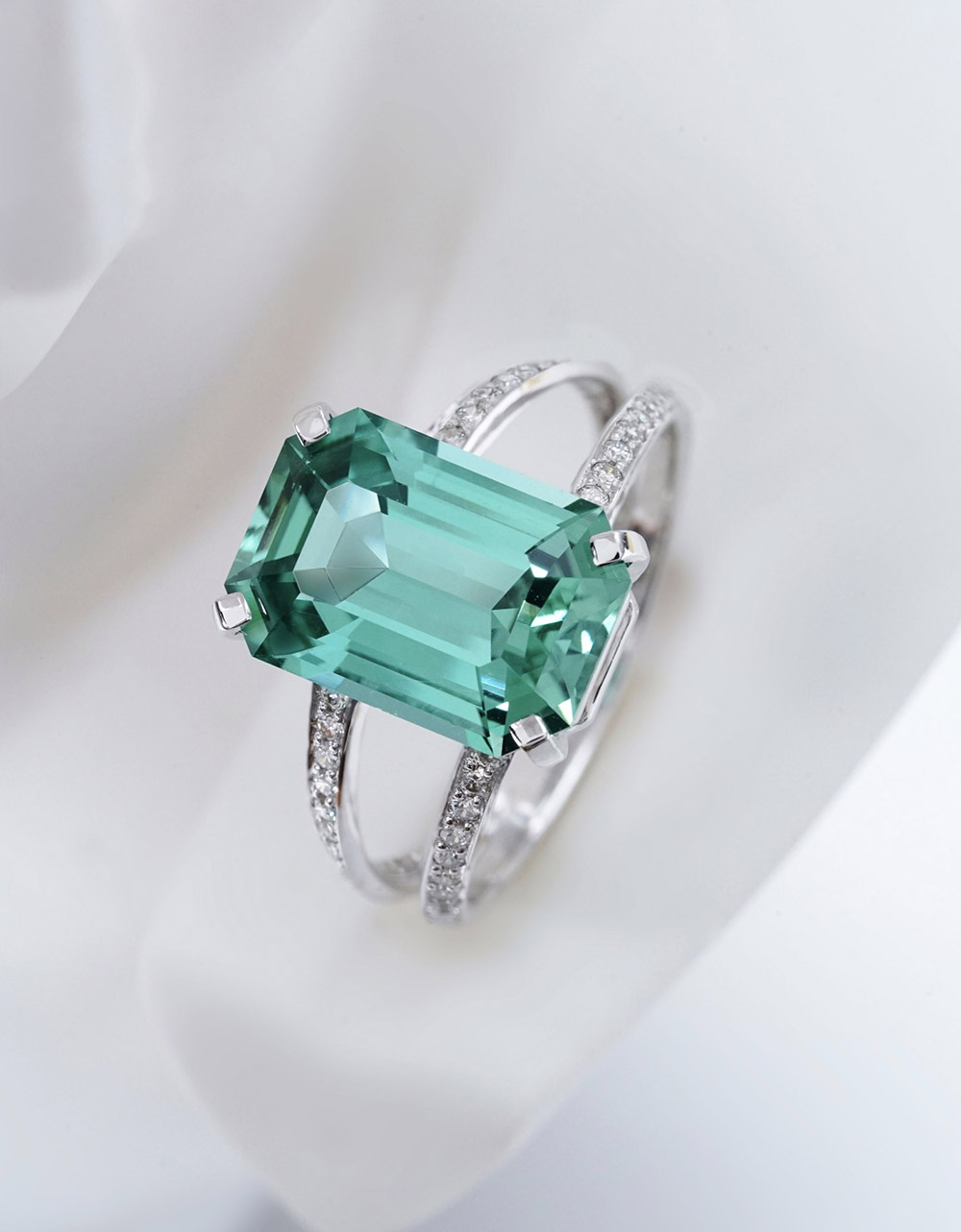 Turmalin, custom ring, pierścionek na zamówienie