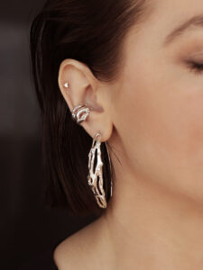 Kolczyki srebrne - Fluid