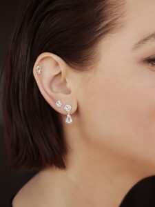 Kolczyki srebrne, onyks - Desire Pear Studs