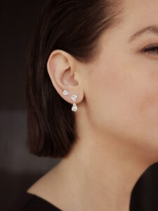 Kolczyki srebrne, topaz - Desire Pear Studs