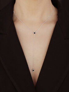 Naszyjnik srebrny, onyks - Desire