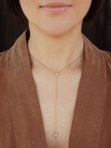 Naszyjnik srebrny, złocony, topaz - Desire