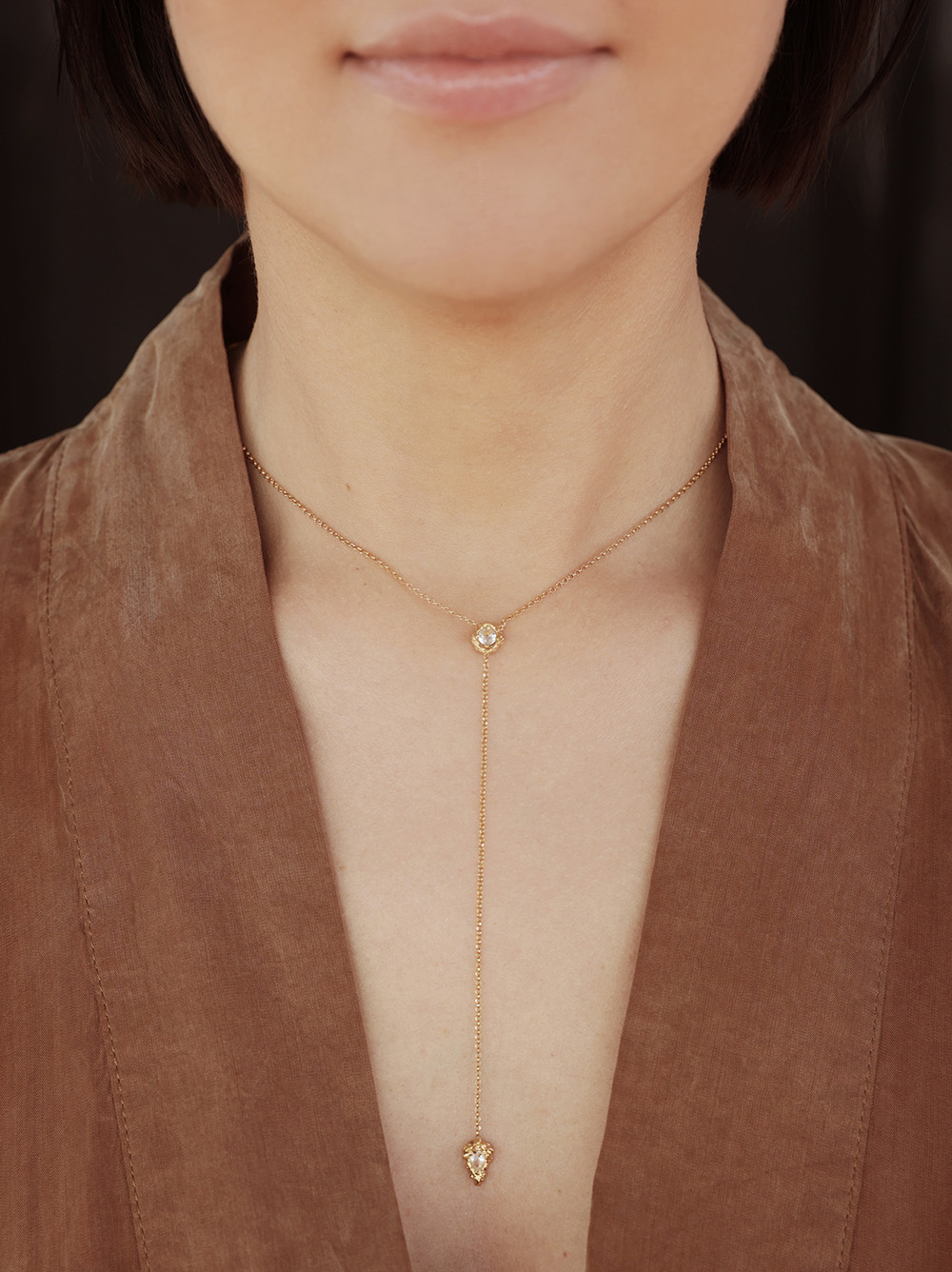 Naszyjnik srebrny, złocony, topaz - Desire