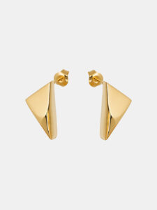 Kolczyki srebrne, złocone - Tri Fold