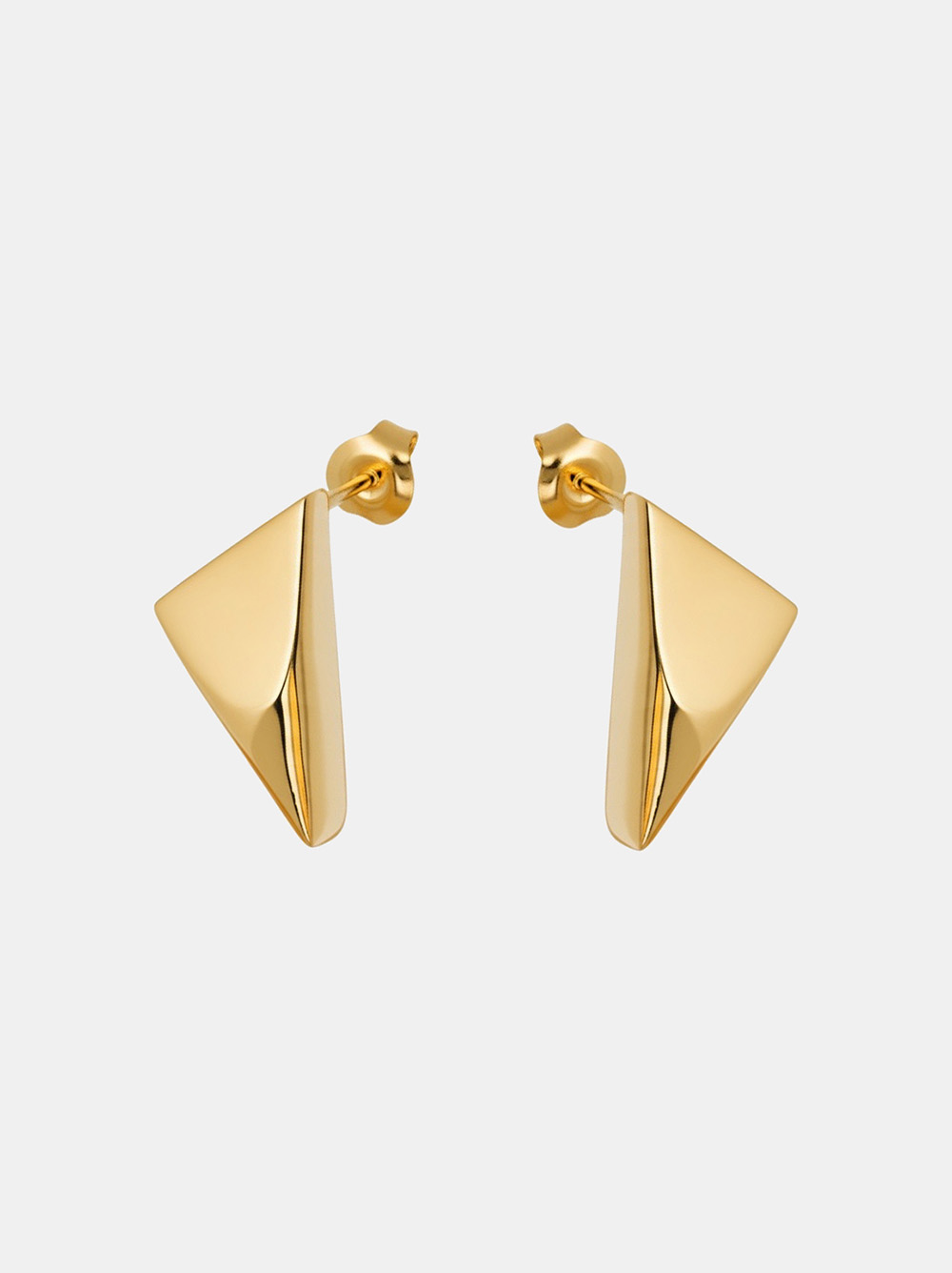 Kolczyki srebrne, złocone - Tri Fold