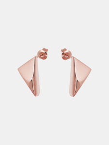 Kolczyki srebrne, złocone - Tri Fold