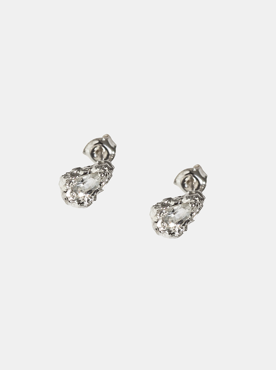 Kolczyki srebrne, topaz - Desire Pear Studs