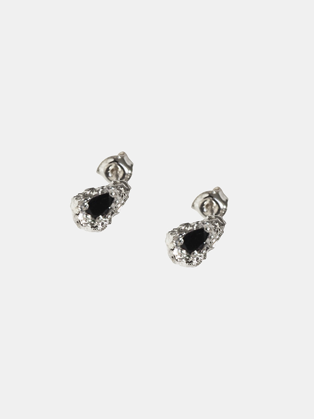 Kolczyki srebrne, onyks - Desire Pear Studs