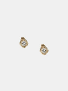 Kolczyki srebrne, złocone, topaz - Desire Studs