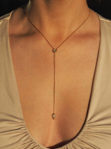 Naszyjnik srebrny, złocony, topaz - Desire