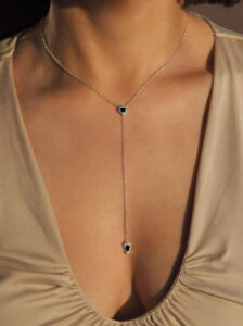 Naszyjnik srebrny, onyks - Desire