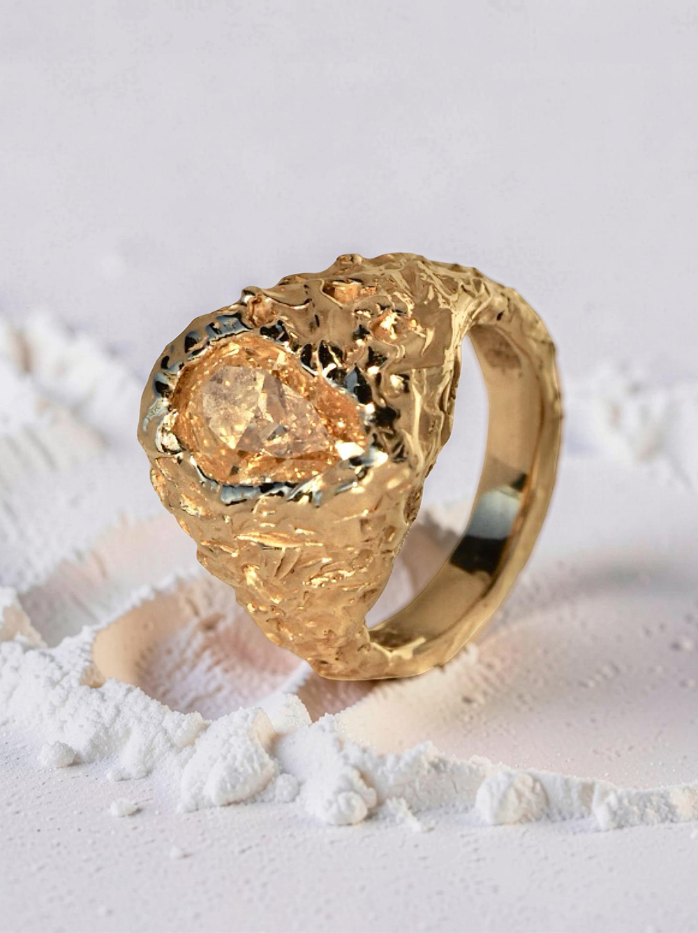 Pierścionek złoty, diament - Desire Fancy Yellow Pear