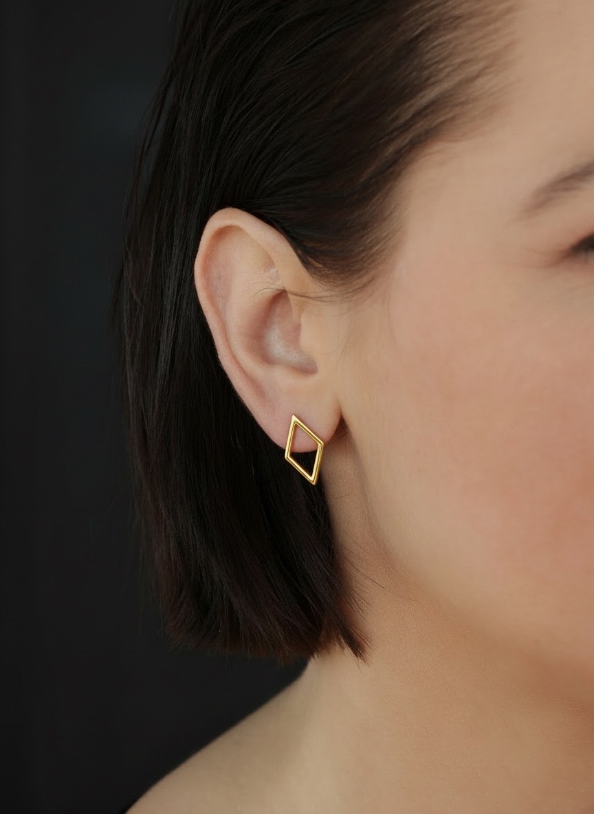 Kolczyki złote - Rhombs