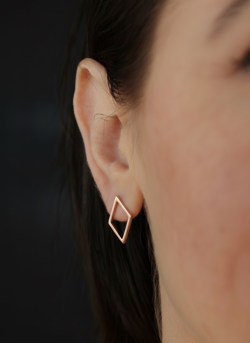 Kolczyki złote - Rhombs