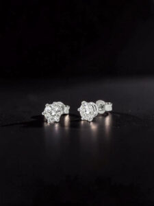 Kolczyki złote, diament lab - Classic Studs