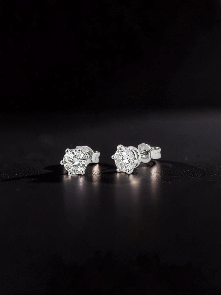 Kolczyki złote, diament lab - Classic Studs