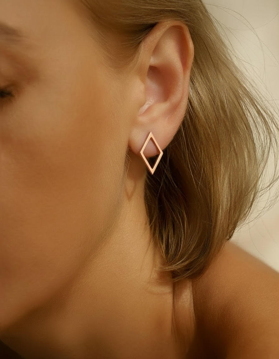 Kolczyki złote - Rhombs