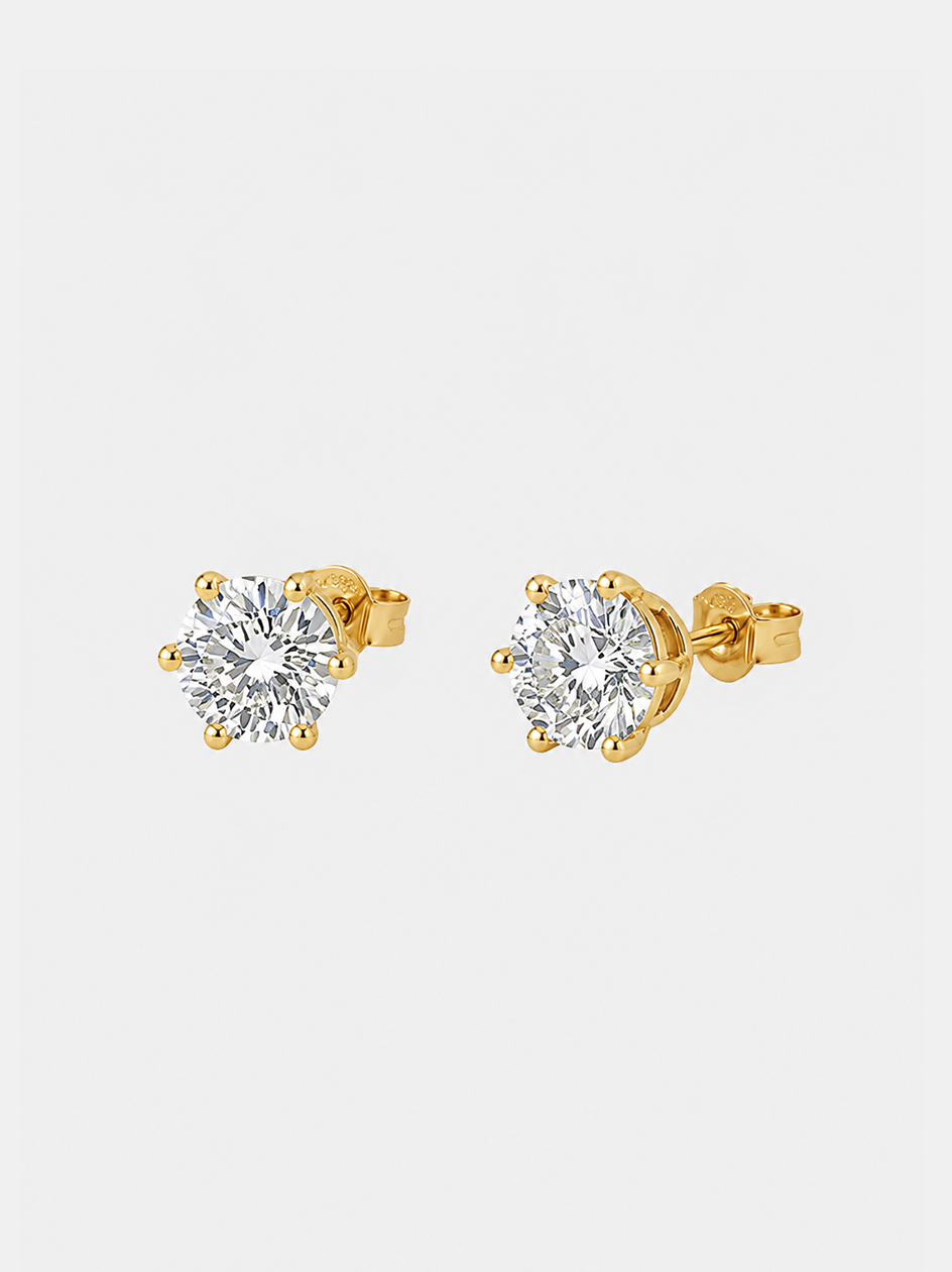 Kolczyki złote, diament lab - Classic Studs 2 ct