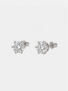 Kolczyki złote, diament lab - Classic Studs 2ct
